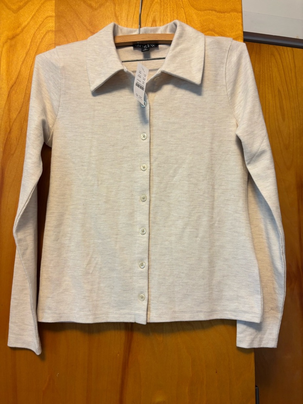 J. Crew Soft Rib Hthr Snow CardiganTop